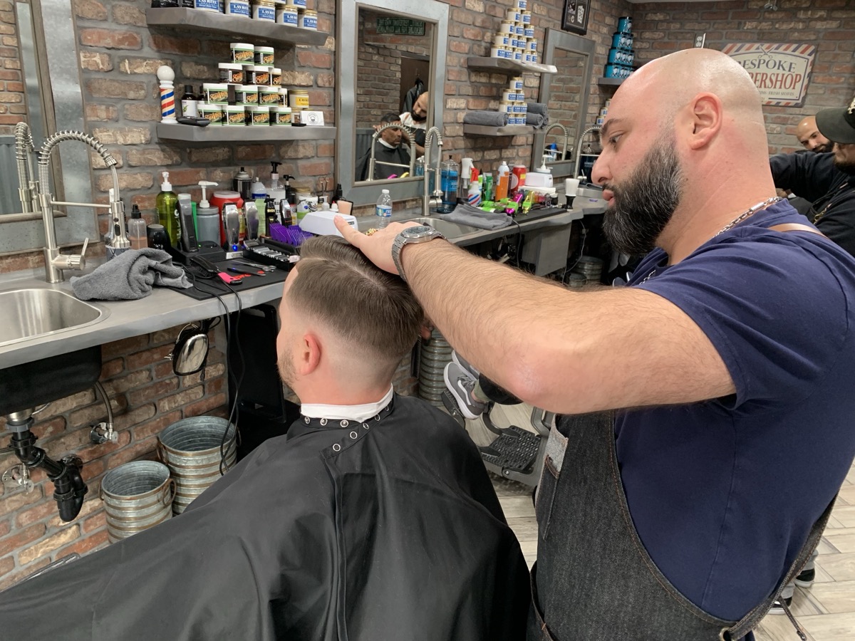 Close-up precision haircut at Bespoke Barber